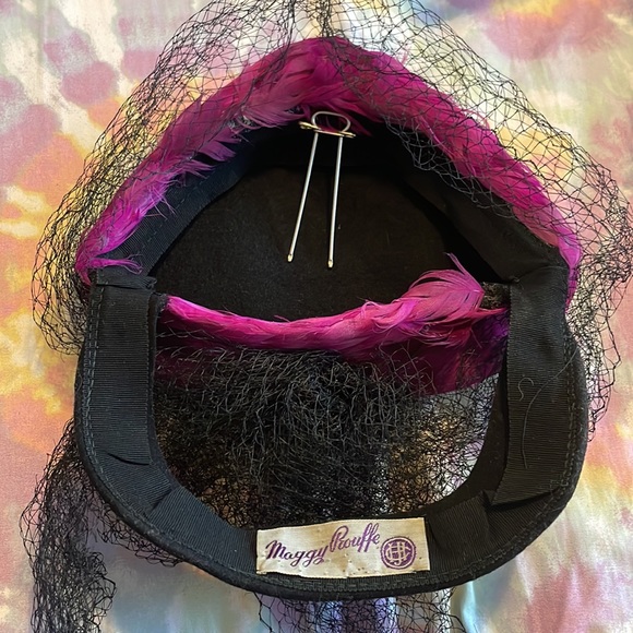 Vintage veil feather hat - Picture 4 of 8